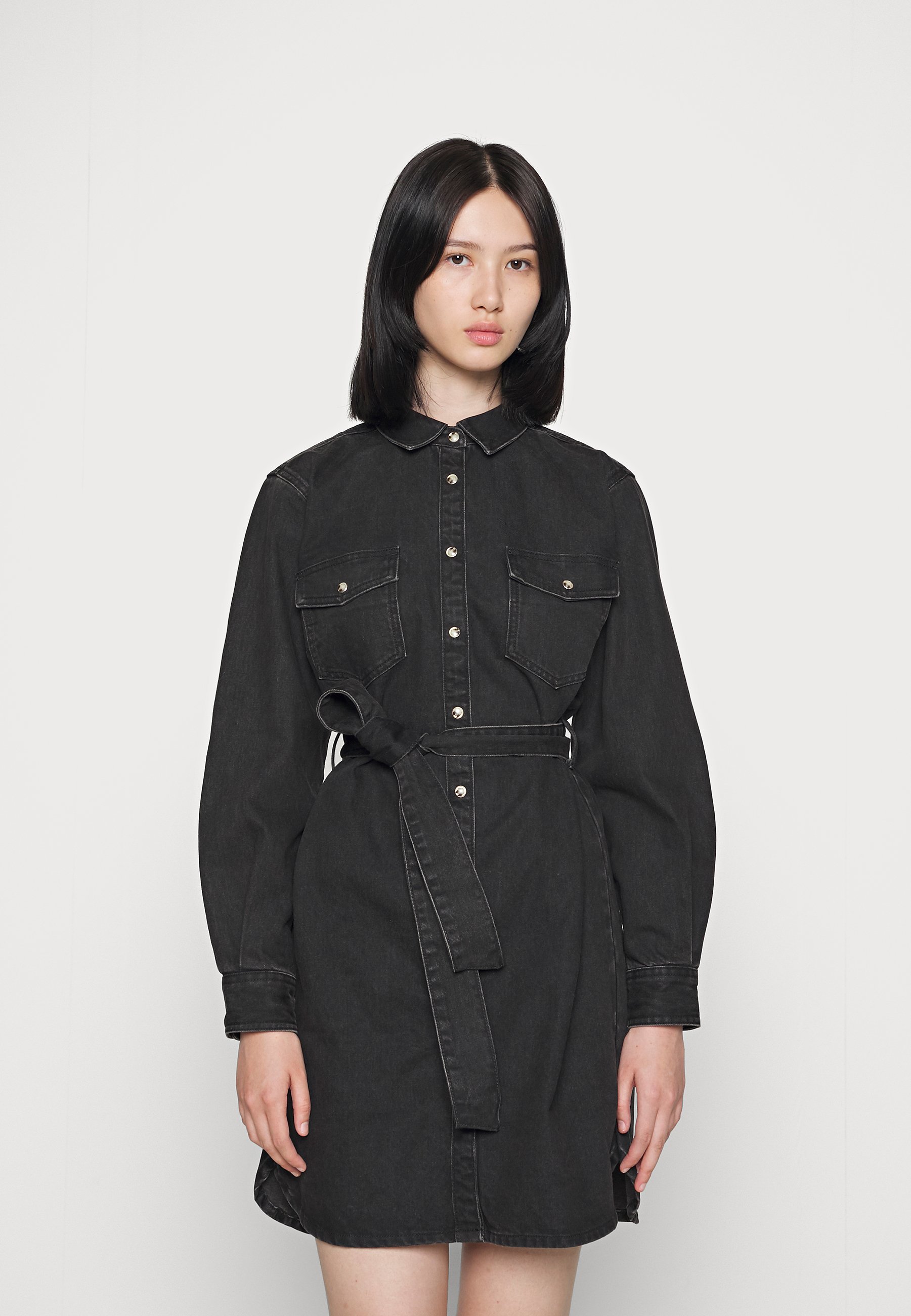 JJXX THALIA REGULAR DRESS - Spijkerjurk - black denim/Zwart  denim/blackdenim - Zalando.nl