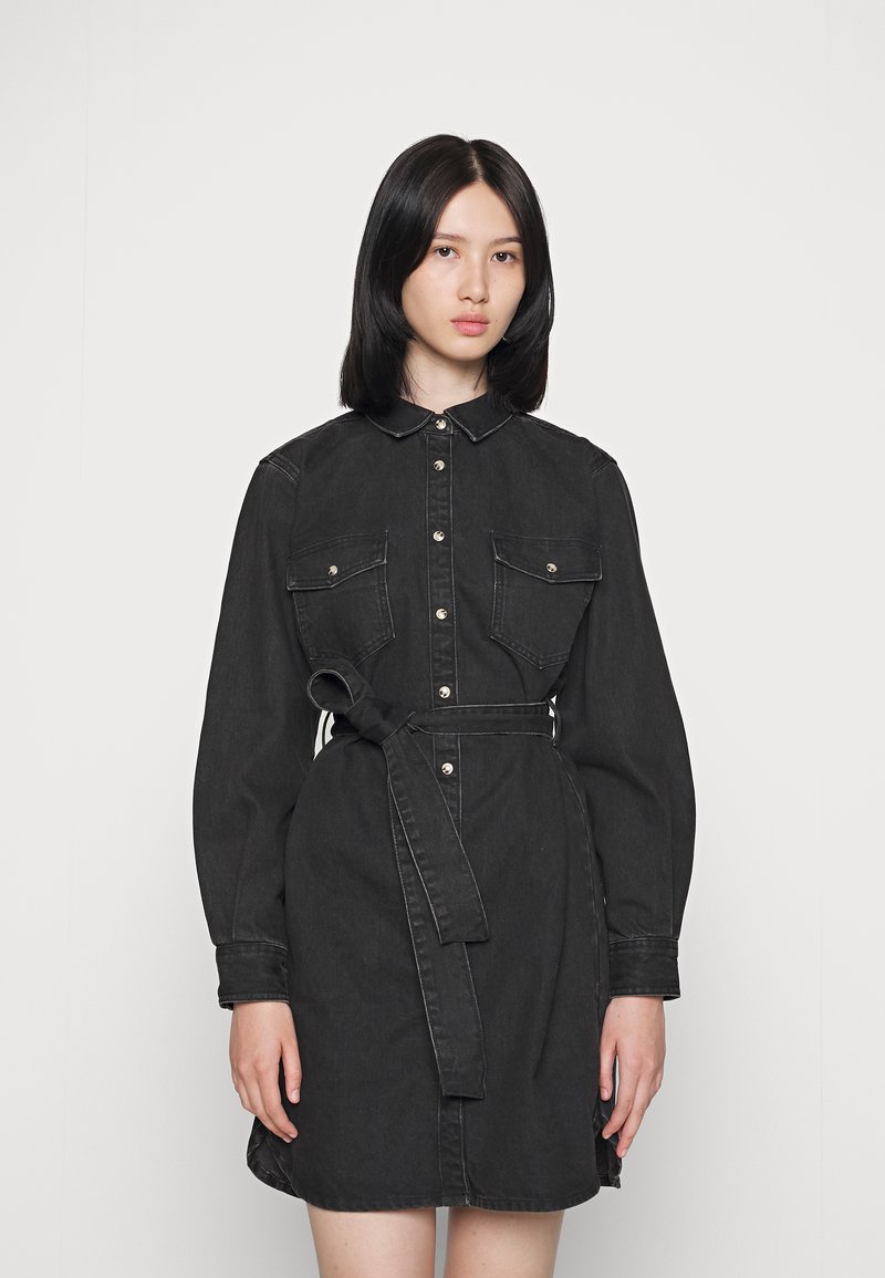 VILA LANGARM - Vestido Vaquero - Medium Blue Denim/blue Denim