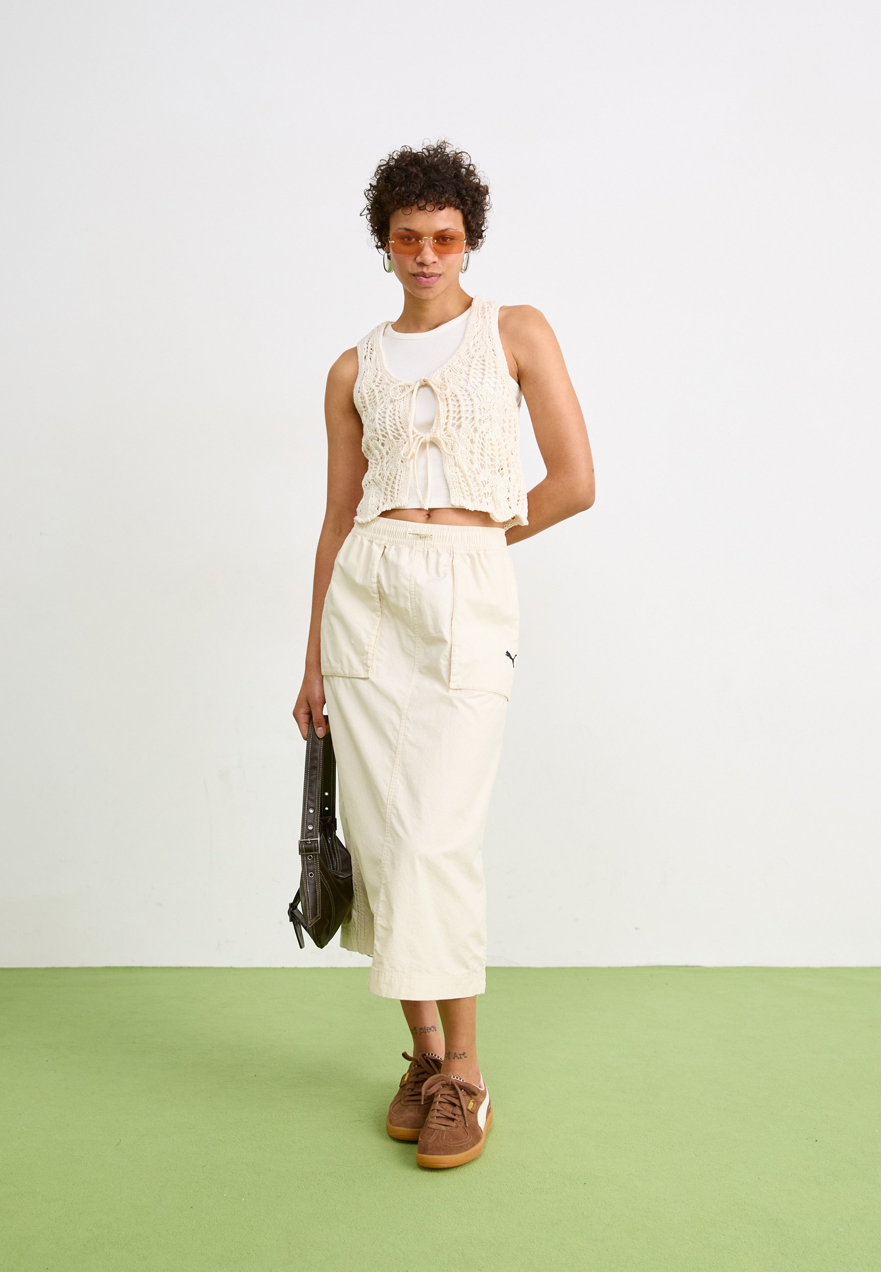 Puma FUTURE ARCHIVE ZIP OFF SKIRT - A-line skirt - alpine snow/off