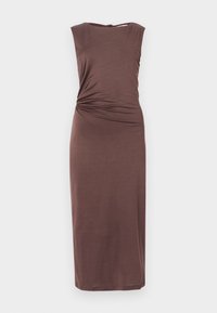 MARQUIS RUCHED CUT OUT MIDI DRESS - Trikotāžas kleita - chocolate