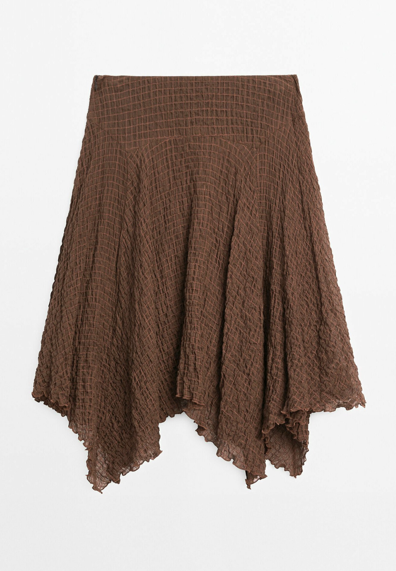 Massimo Dutti FLOWING CHECK - A-line skirt - mottled dark