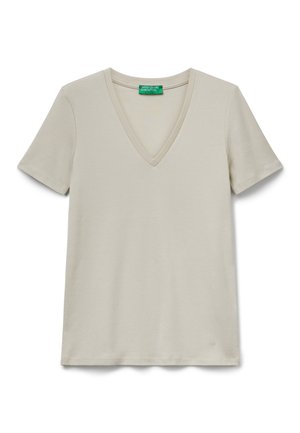 United Colors of Benetton WITH V-NECK - T-shirt basique - beige