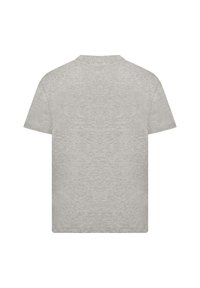 Gray t-shirt with a round neckline and short sleeves. Smooth texture with a plain back, no patterns or accents. Casual design.