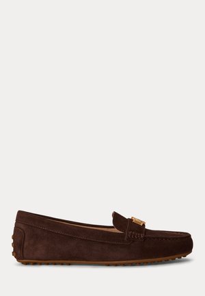 Lauren Ralph Lauren, BARNSBURY SUEDE LOAFER - Μοκασίνια - chestnut brown with gold hrdw