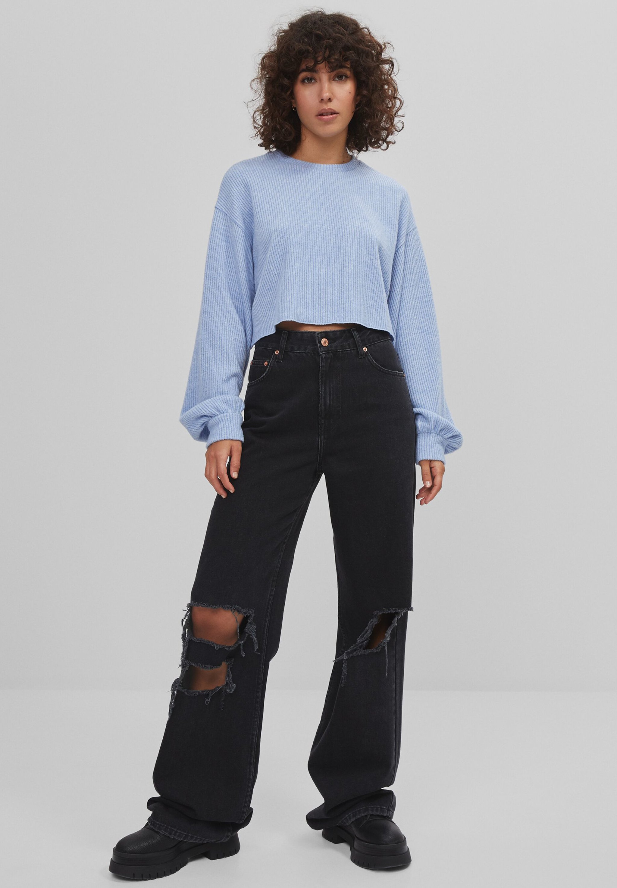 Bershka Maglione - light blue/celeste - Zalando.it