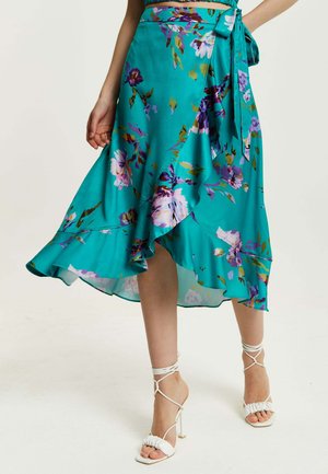 Liquorish FLORAL PRINT  - A-line skirt - green