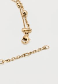 Κολιέ από αλυσίδα χρυσού με κούμπωμα αστακού και ρυθμιζόμενους κρίκους, εμφανιζόμενο σε λευκό φόντο.