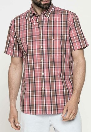 Carrera Jeans PATTERNED SHIRT SHORT SLEEVE - Camicia - rosa marrone bianco a scacchi