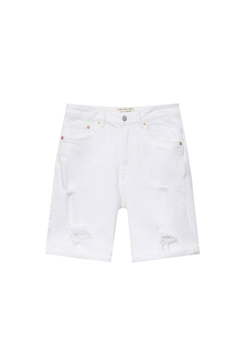 PULL&BEAR RIPPED Jeans Shorts white/weiß Zalando.de