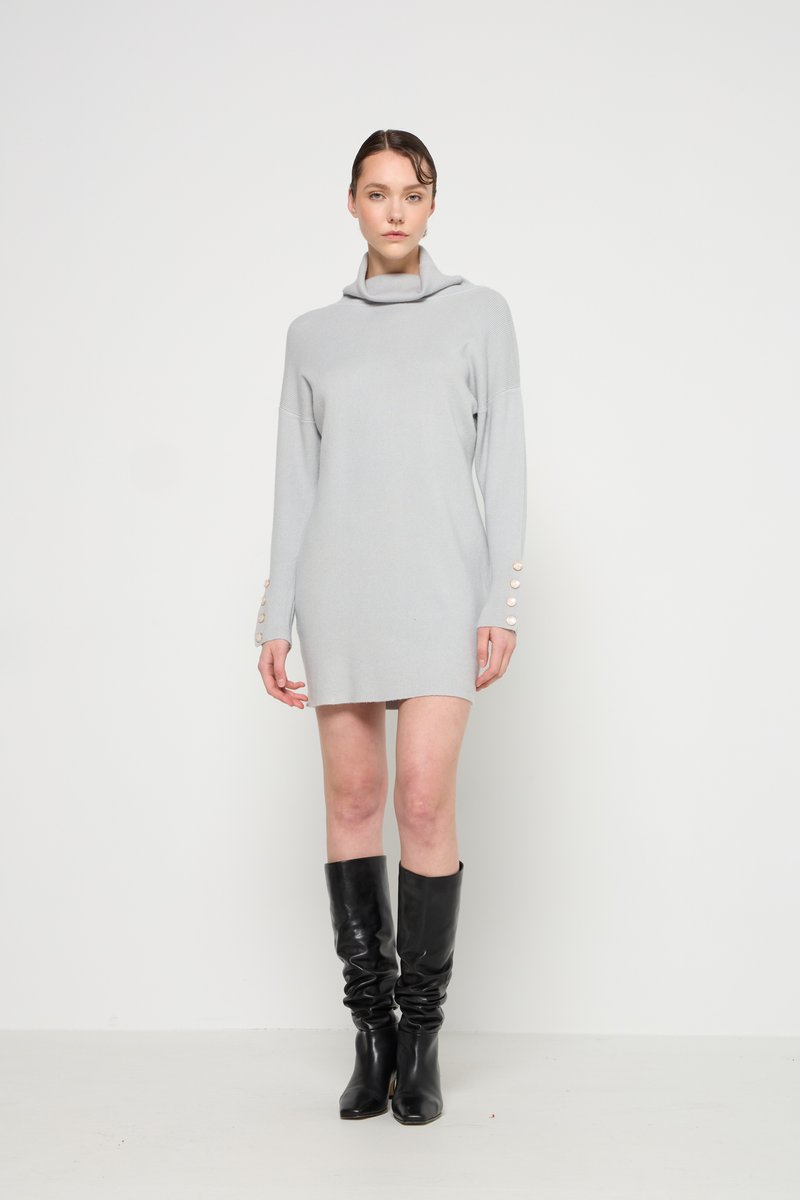 Apart Gebreide jurk grijs