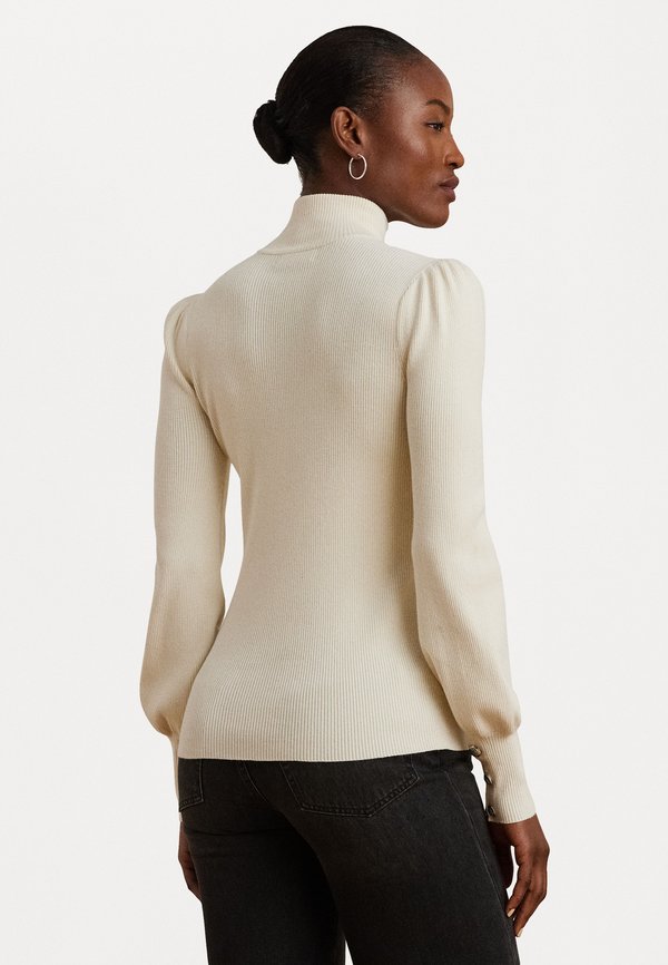 BUTTON TRIM MOCKNECK JUMPER - Jumper - mascarpone cream2