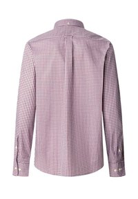 Camicia a maniche lunghe con motivo a quadretti rossi e bianchi, colletto con bottoni, realizzata in tessuto dalla texture liscia, con bottoni sui polsini.