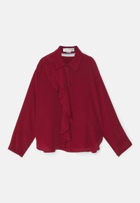 RUFFLE DETAIL  - Blusa com botões - oxblood
