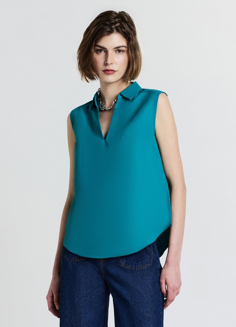 Calliope COLLO - Camicetta - verde petrolio