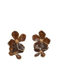 CASCADING FLOWER  - Naušnice - dark brown