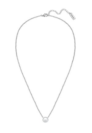 Sølv kæd necklaces med en cirkulær vedhæng udsmykket med små ædelsten. Inkluderer en lobster clasp og forlænger kæde.