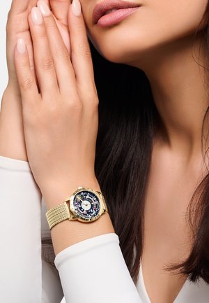 THOMAS SABO, UHR COSMIC AMULET MIT ZIFFERBLATT IN DUNKELBLAU UNISEX - Uhr - goldfarben blau