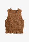 COMFORTLUX SMOCK SLEEVELESS T-SHIRT - Top - light brown