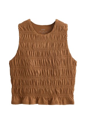 OYSHO, COMFORTLUX SMOCK SLEEVELESS T-SHIRT - Débardeur - light brown