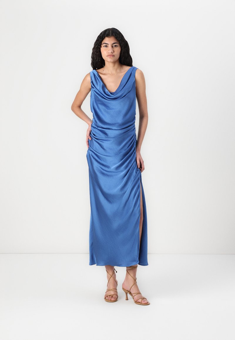 blue dress for baby girl Abercrombie & Fitch Women's Blue Satin Midi Slip Dress Adjustable Stra –  Picky Thrifter main image 0