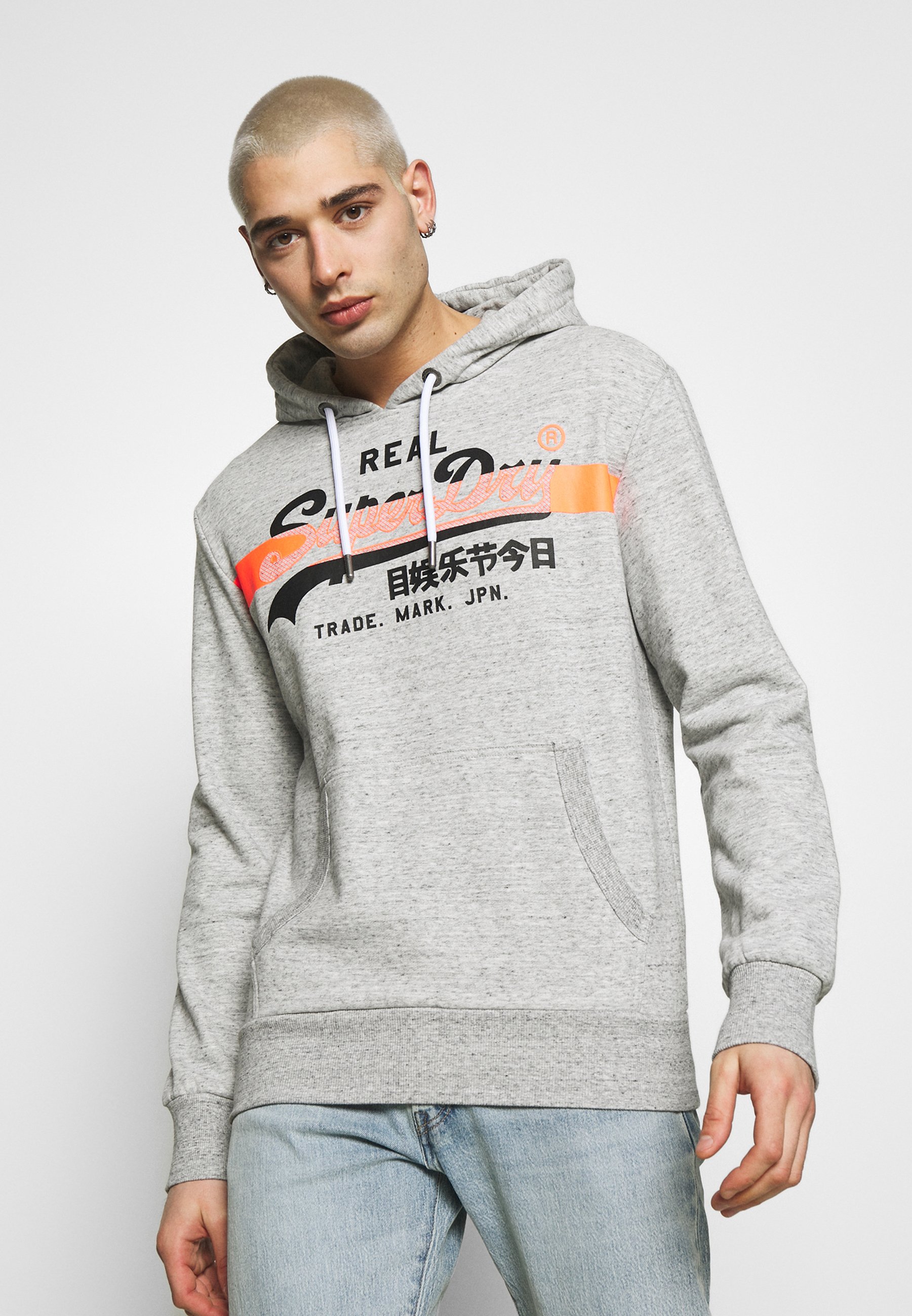 Superdry CORE LOGO TAG HOOD Hoodie grey marl Zalando.no Superdry CORE LOGO TAG HOOD - Hoodie - grey marl