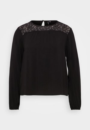 Vero Moda Petite, VMLILOU O NECK DETAIL - Μπλούζα - black