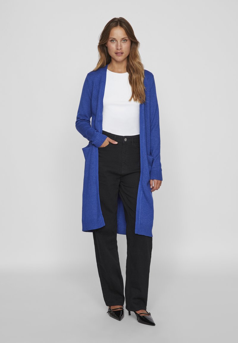 VILA VIRIL LONG CARDIGAN - Cardigan - mazarine blue melange