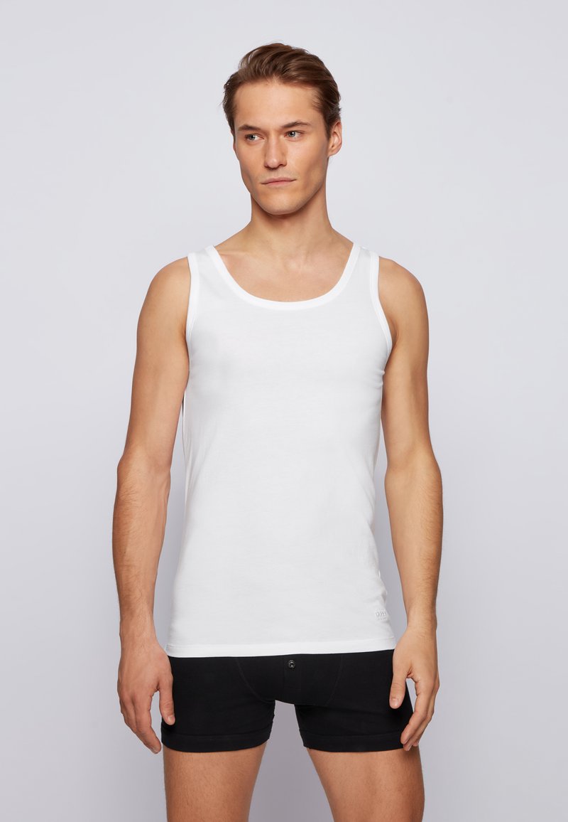 Apollo Herren Bambus Unterhemd Tank Top  Schwarz/wei, Weiche Viskose,  Freizeit & Sport