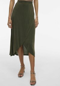 VILA HIGH WAIST - Maksihame - forest night