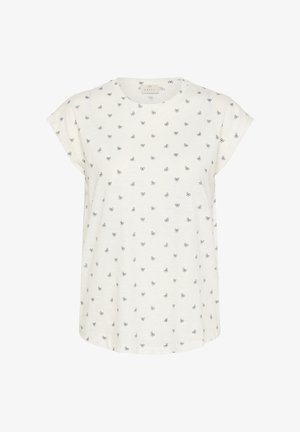 Kaffe KACLAUDI - T-shirt imprimé - chalk w black deep bows