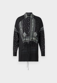 CLOCKS CAMICIA STAMPA BANDANA - Bluza s gumbima - black/lime