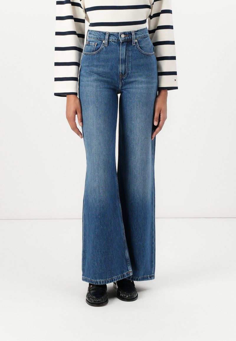 Tommy Hilfiger WIDE LEG - Wide leg - blue denim
