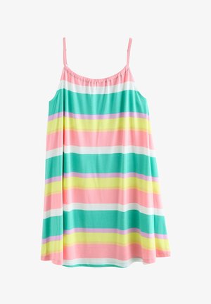 Next, REGULAR FIT - LIGHTWEIGHT MINI DRESS . - Päevakleit - green pink stripe