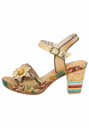 Højhælede sandaletter / Højhælede sandaler - beige