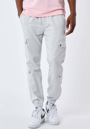 MULTI-POCHES AVEC SERRAGE ÉLASTIQUE - Pantalones cargo - argent clair