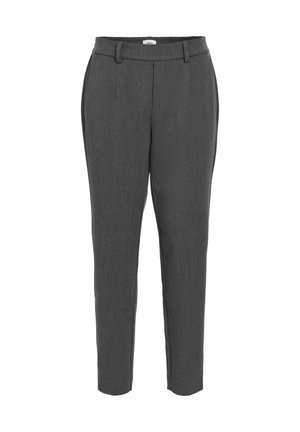 Mørkegrå dressbukser med en skreddersydd passform, med en jevn tekstur, sidelommer og elastisk midje for komfort.
