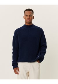 Les Deux GRADY WAFFLE MOCKNECK - Strickpullover - dark navy
