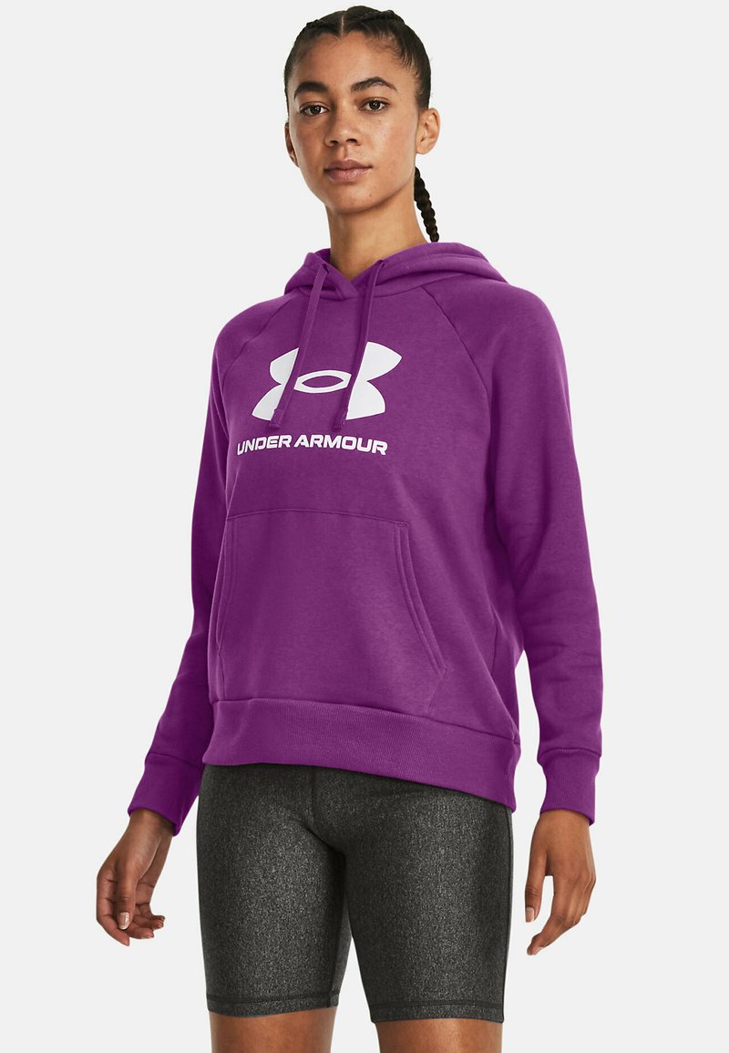 Under Armour RIVAL FLEECE BIG LOGO - Mikina s kapucňou - cassis