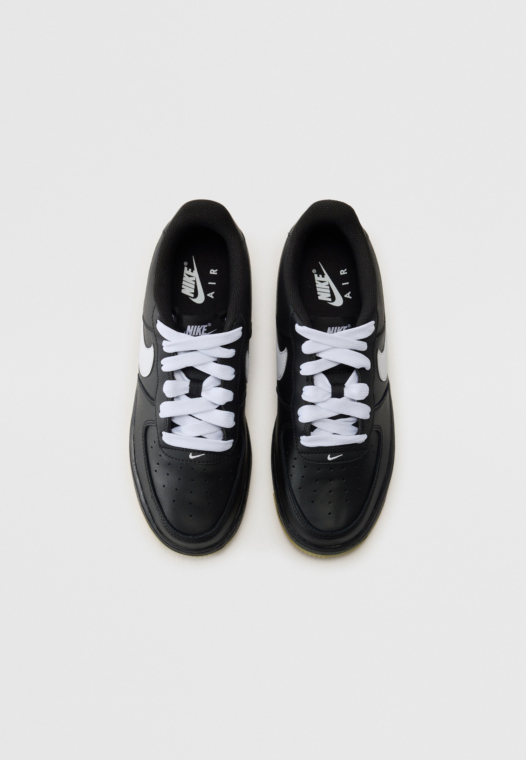 nike air force 1 black and white with brown sole