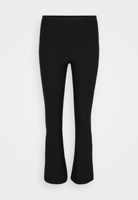 ONLLISA SHINE PINSTRIPE FLARED - Trousers - black/black
