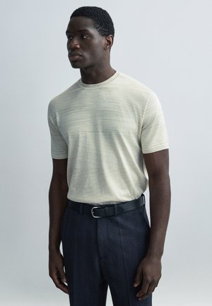 SHORT SLEEVE - Základné tričko - beige/white