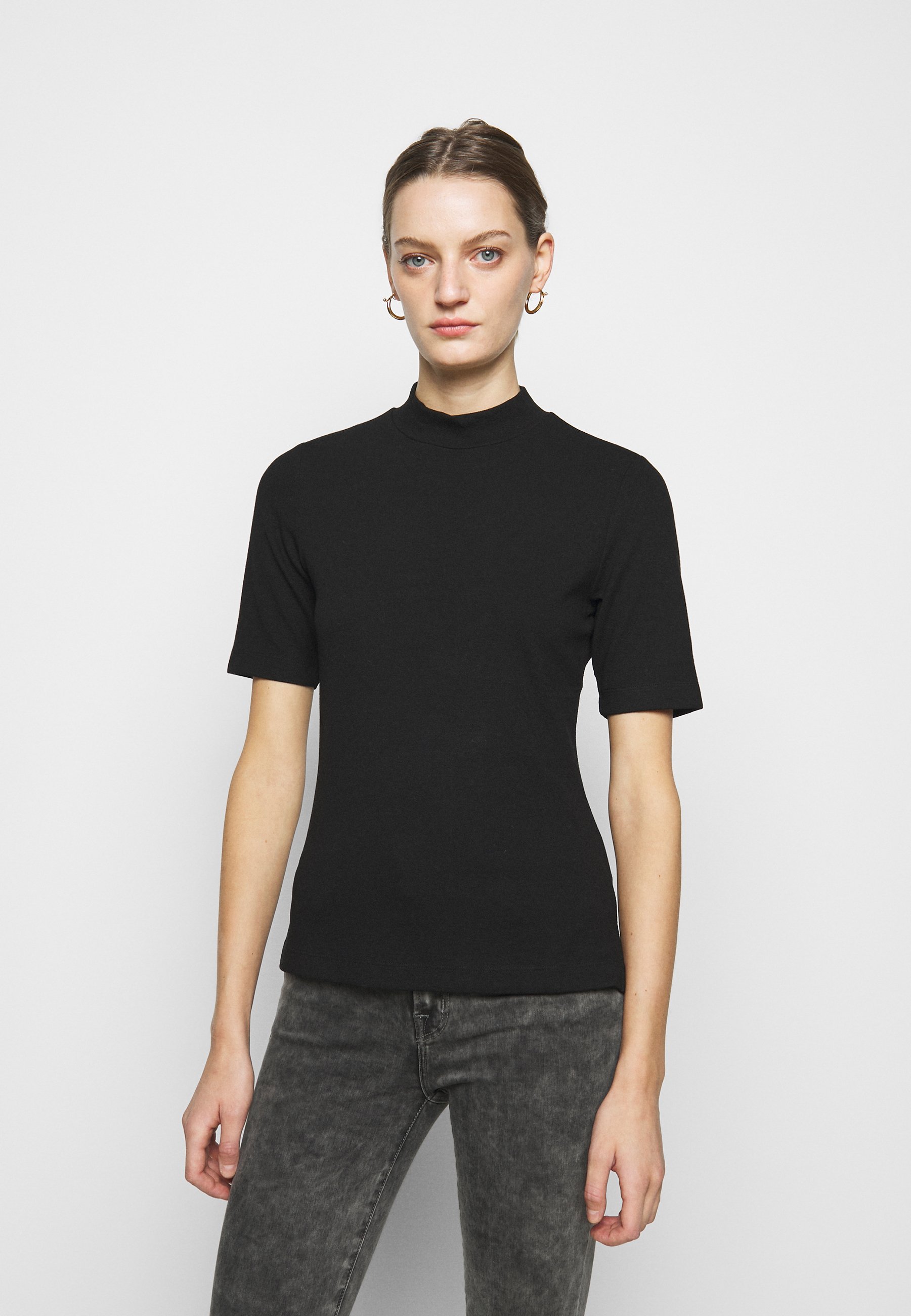 black mock neck