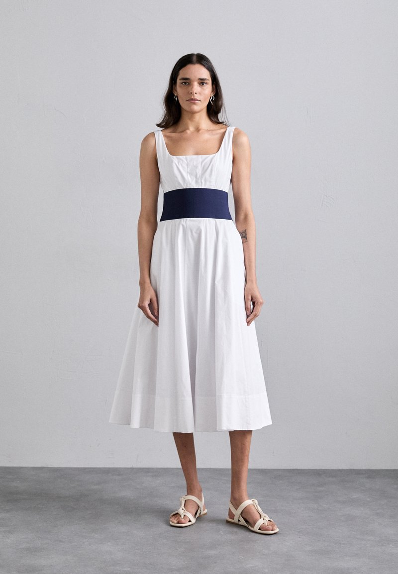 STAUD RIG DRESS - Day dress - white/navy