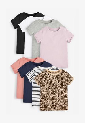 8 PACK - T-Shirt print - grey, pink, black