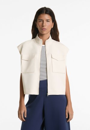 OYSHO NEOPRENE-EFFECT SLEEVELESS - Weste - beige