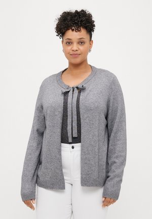 CARJESSIE ONE STRING CARDIGAN - Neuletakki - medium grey melange