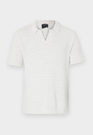 Abercrombie & Fitch TEXTURAL STRIPE - Polo shirt - jet stream