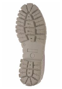 Bílá gumová podrážka s texturovaným povrchem, s hlubokými drážkami a zaobleným tvarem. Velikost 37 označena na boku.