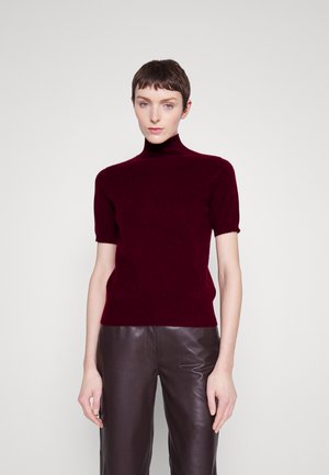 HIGH NECK SHORT SLEEVE - T-shirt basique - burgundy