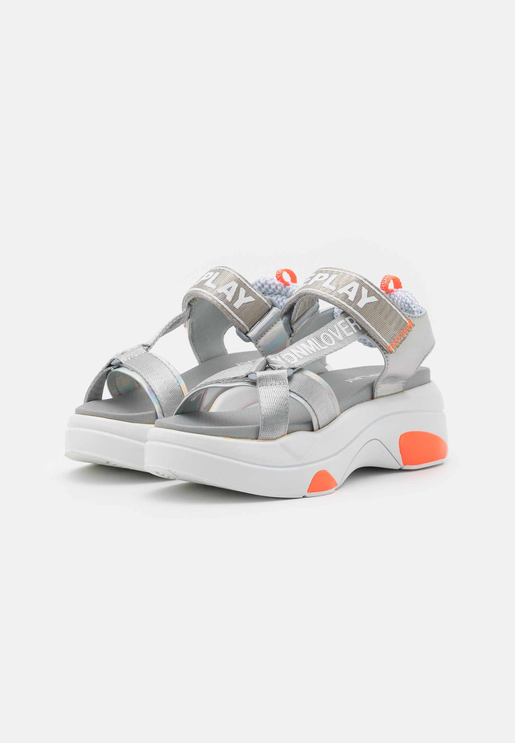 Replay WELLOW - Sandalias con plataforma - silver/plateado - Zalando.es